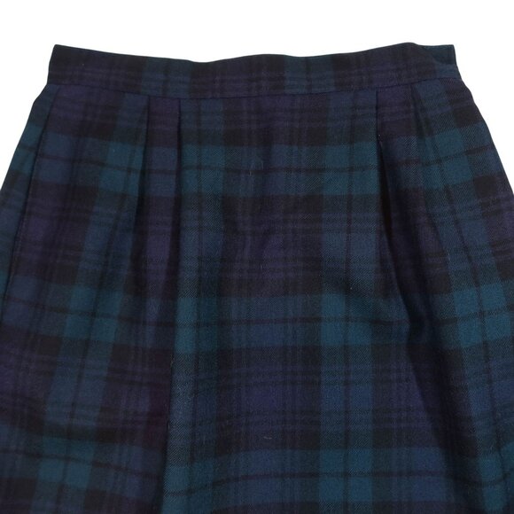 Vintage LORD & TAYLOR Tartan Plaid Pleated Wool Pencil Skirt 10P Preppy Academia - Picture 2 of 8